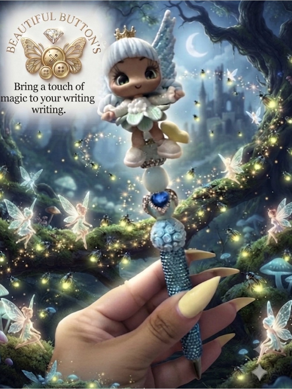Custom Pen Fairy Beaded Pen
